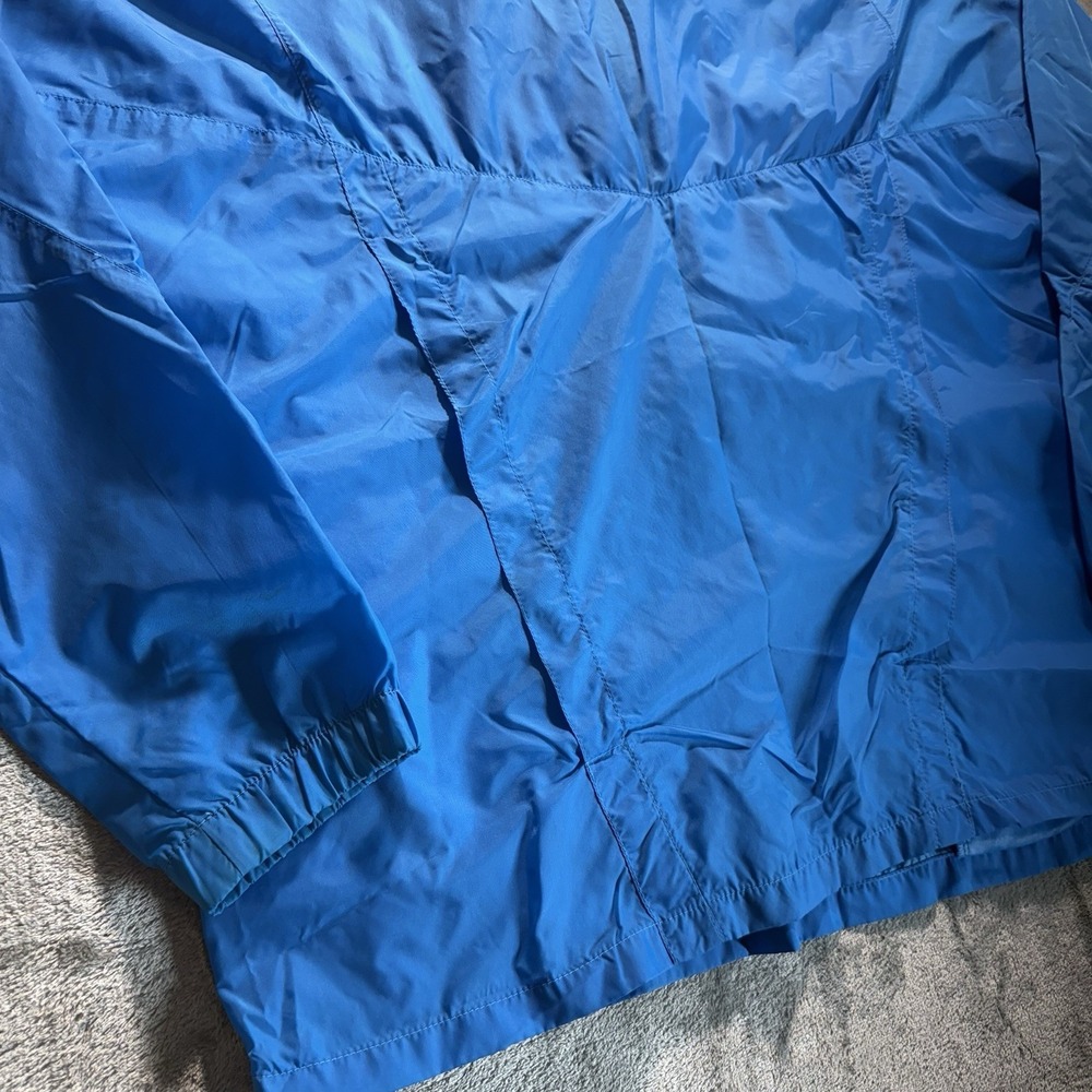 Vintage 90s Nike Embroidered Logo Full Zip Blue Colorful Windbreaker Jacket XL - Picture 8 of 10